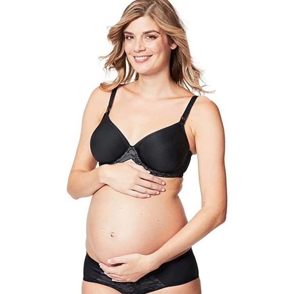 New Cake Maternity Women's Black Waffles Flexi Wire Nursing Bra Size 32G - Picture 1 of 12